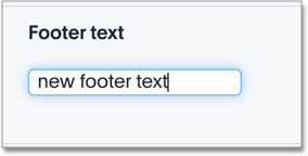 Footer text display