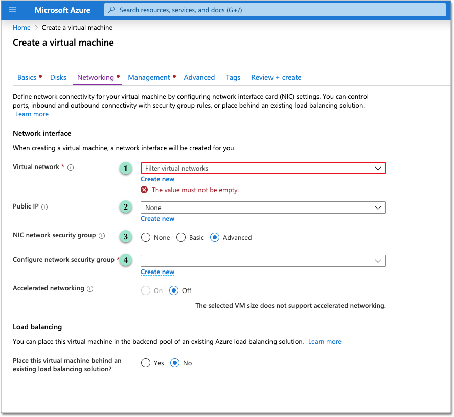 Specify networking information