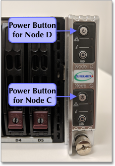 The power button is at the front of the Skylake appliance