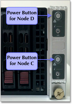 The power button is at the front of the Haswell appliance.