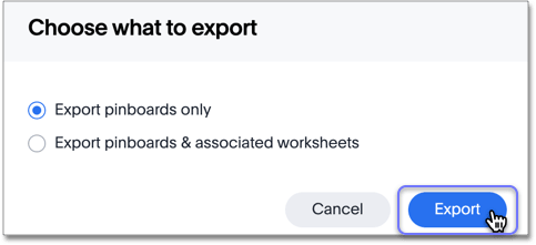 Click Export