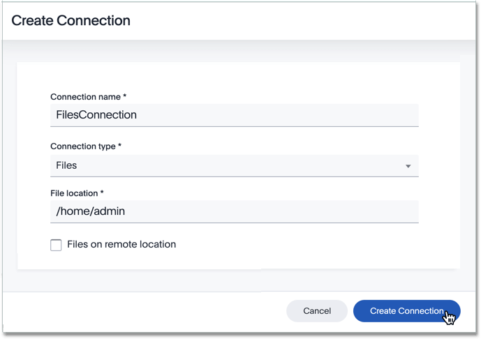 Add a connection to a local file