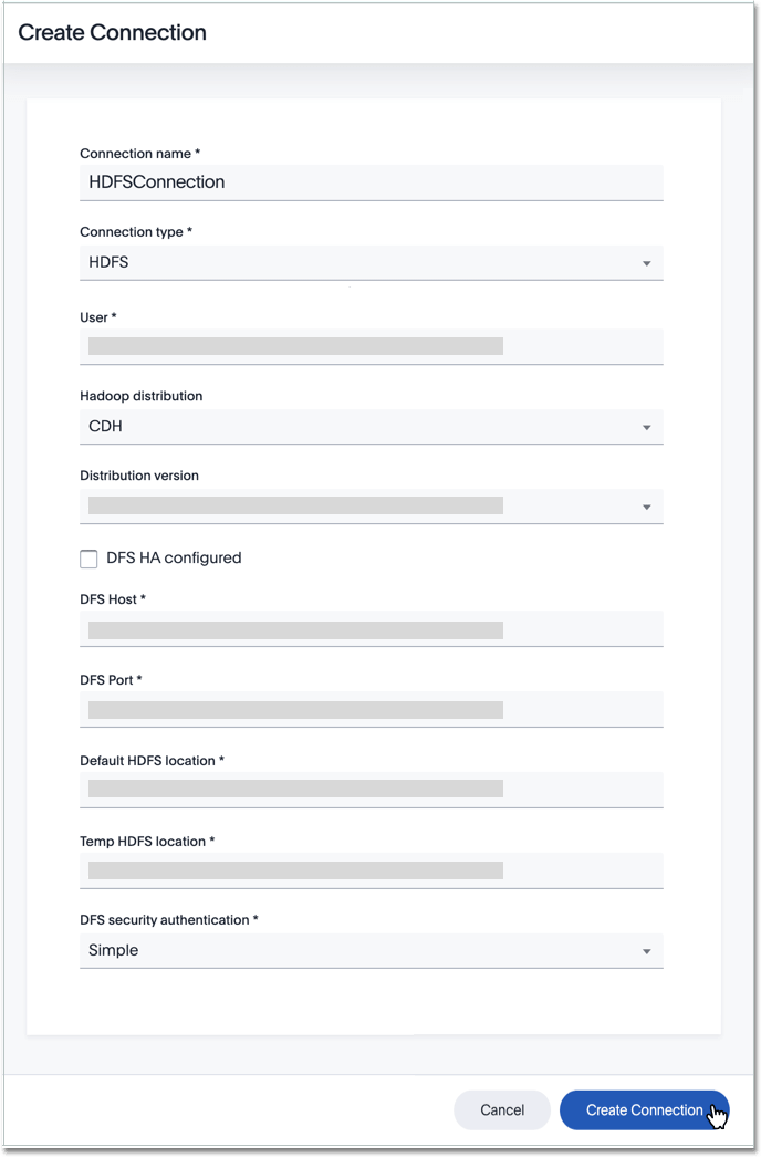 Add a connection to HDFS