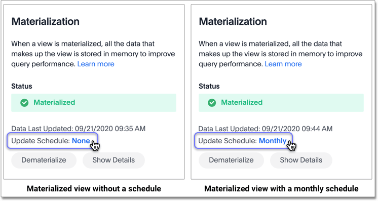 Update or create a schedule